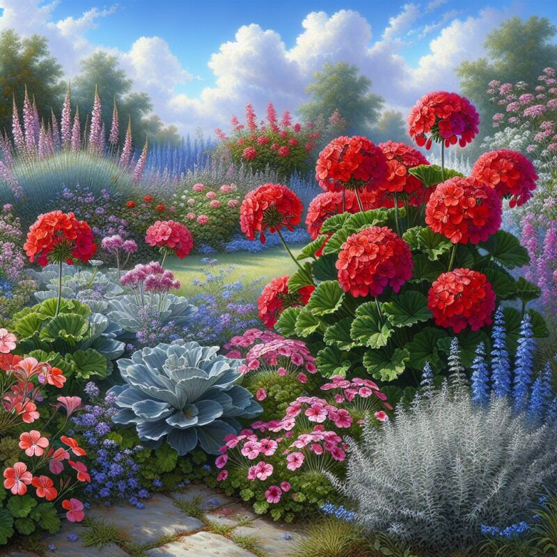 What To Plant With Red Geraniums